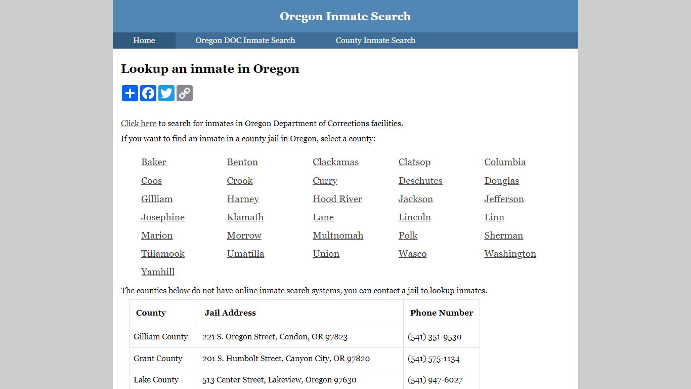 Clatsop County Inmate Search